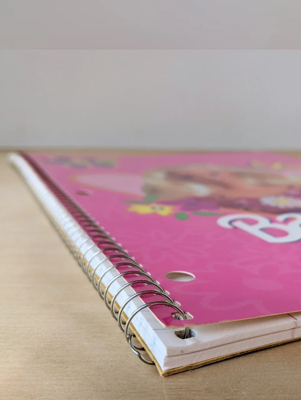 1993 Barbie pink wire bound lined notebook Vintage 90s
